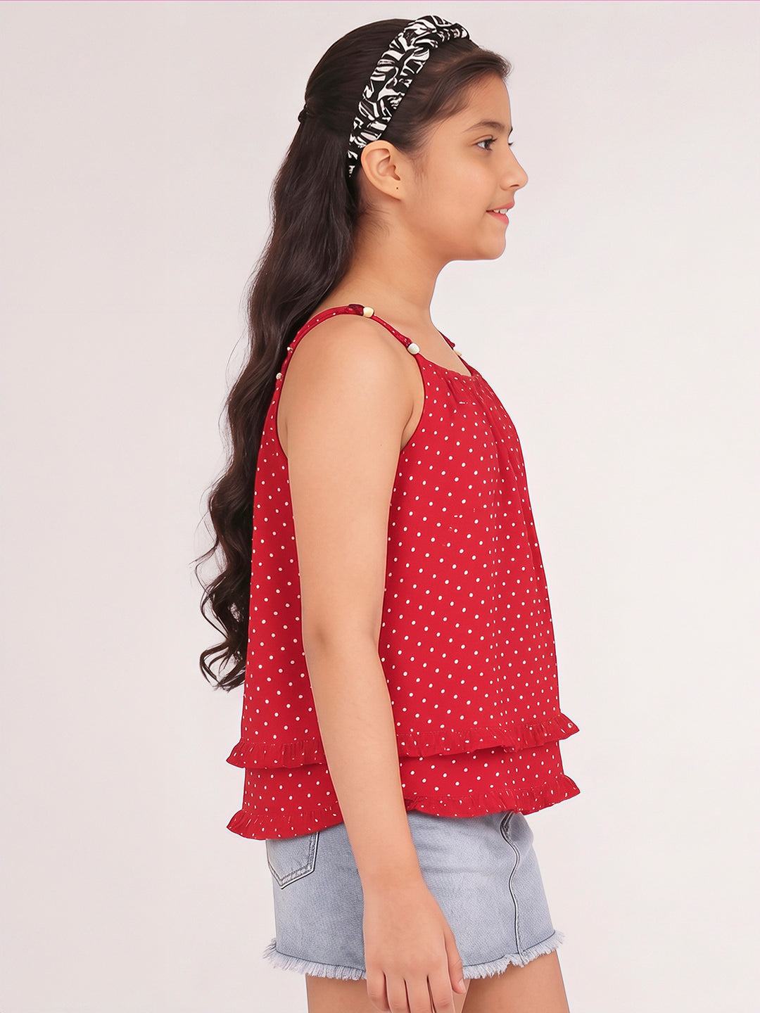 Girls Red Polka Dot Top