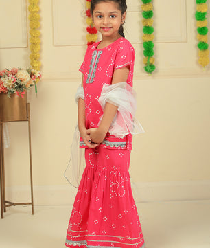 Girls Cotton Top and Sharara Set
