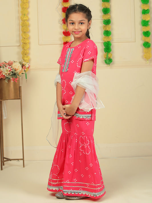Girls Cotton Top and Sharara Set