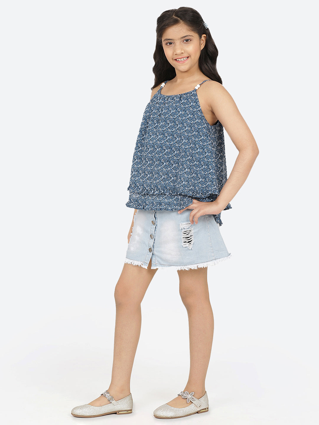 Girls Blue Georgette Top