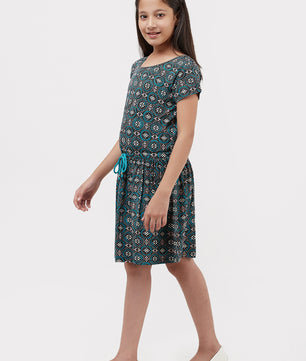 Girls Allover Print Jersey Dress