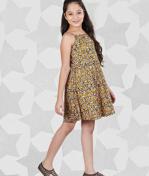 Girls Tiger Print Dress