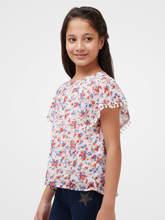 Girls Printed Georgette Top