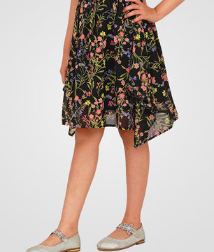 Girls Black Georgette Skirt