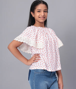 Girls Polka Dotted Rayon Top