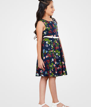 Girls Floral Print Dress