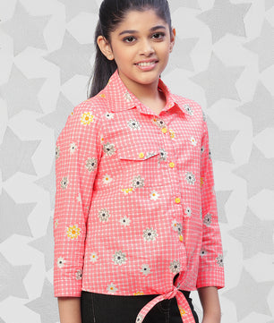 Girls Shirt Style Cotton Top