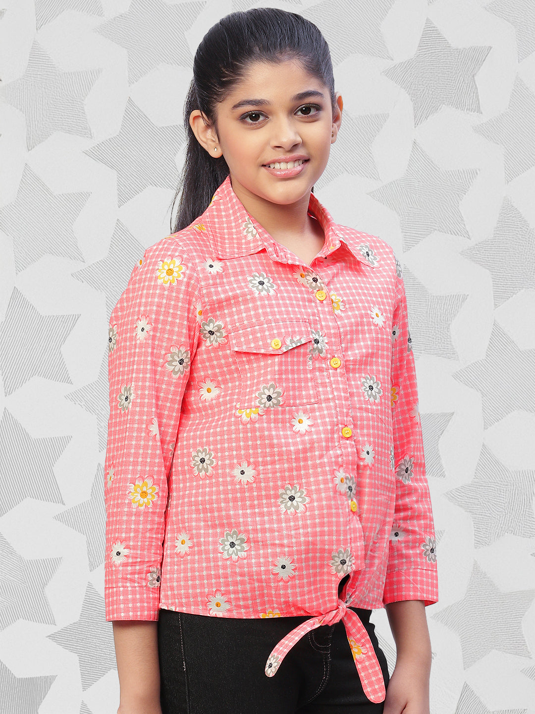 Girls Shirt Style Cotton Top
