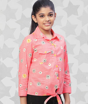 Girls Shirt Style Cotton Top