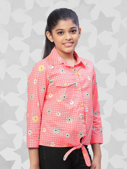 Girls Shirt Style Cotton Top