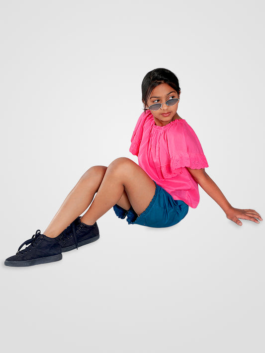 Girls Pink Cotton Top