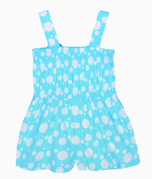 Toddler Girls Polka Dots Cotton Romper
