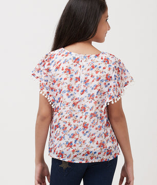 Girls Printed Georgette Top