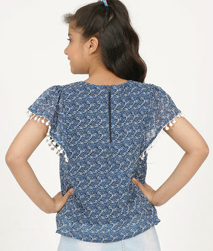 Girls Blue Georgette Top
