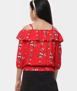Girls Printed Rayon Top