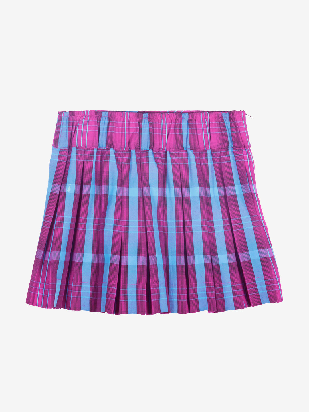 Girls Plaid Skirt in Wine and Blue Checks