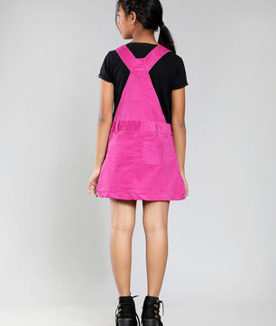 Girls Corduroy Pinafore Dress in Lilac Color