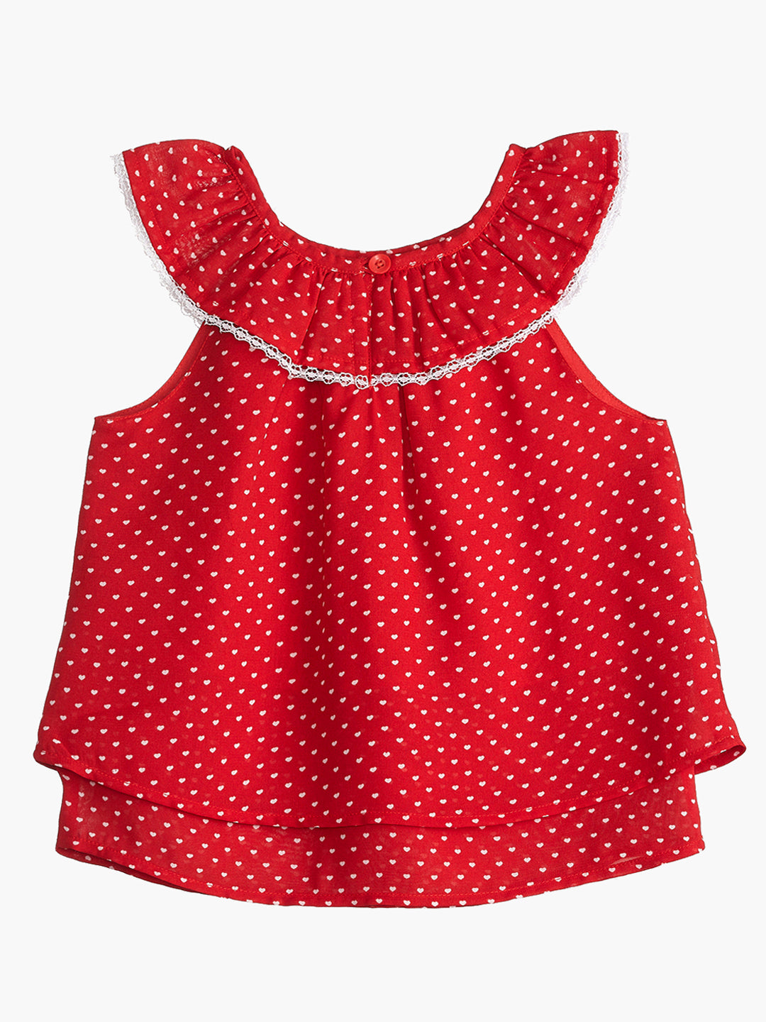 Girls Red Polka Dotted Top