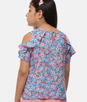 Girls Blue Rayon Top