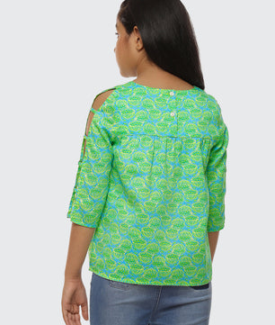 Girls Slit Sleeves Top