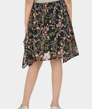 Girls Black Georgette Skirt