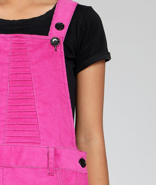 Girls Corduroy Pinafore Dress in Lilac Color