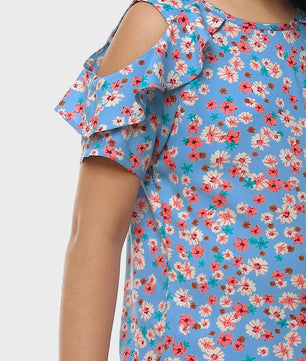 Girls Blue Rayon Top