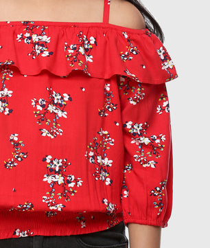 Girls Printed Rayon Top