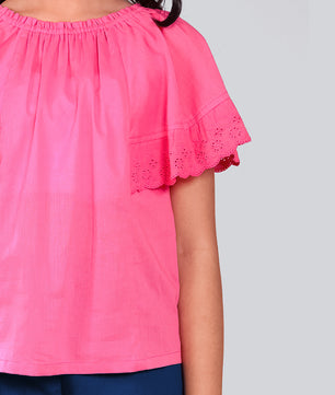 Girls Pink Cotton Top