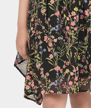 Girls Black Georgette Skirt