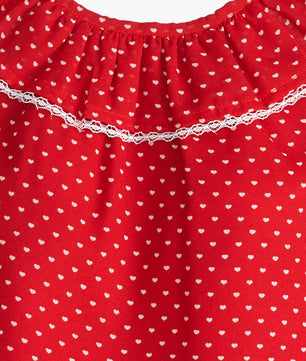 Girls Red Polka Dotted Top