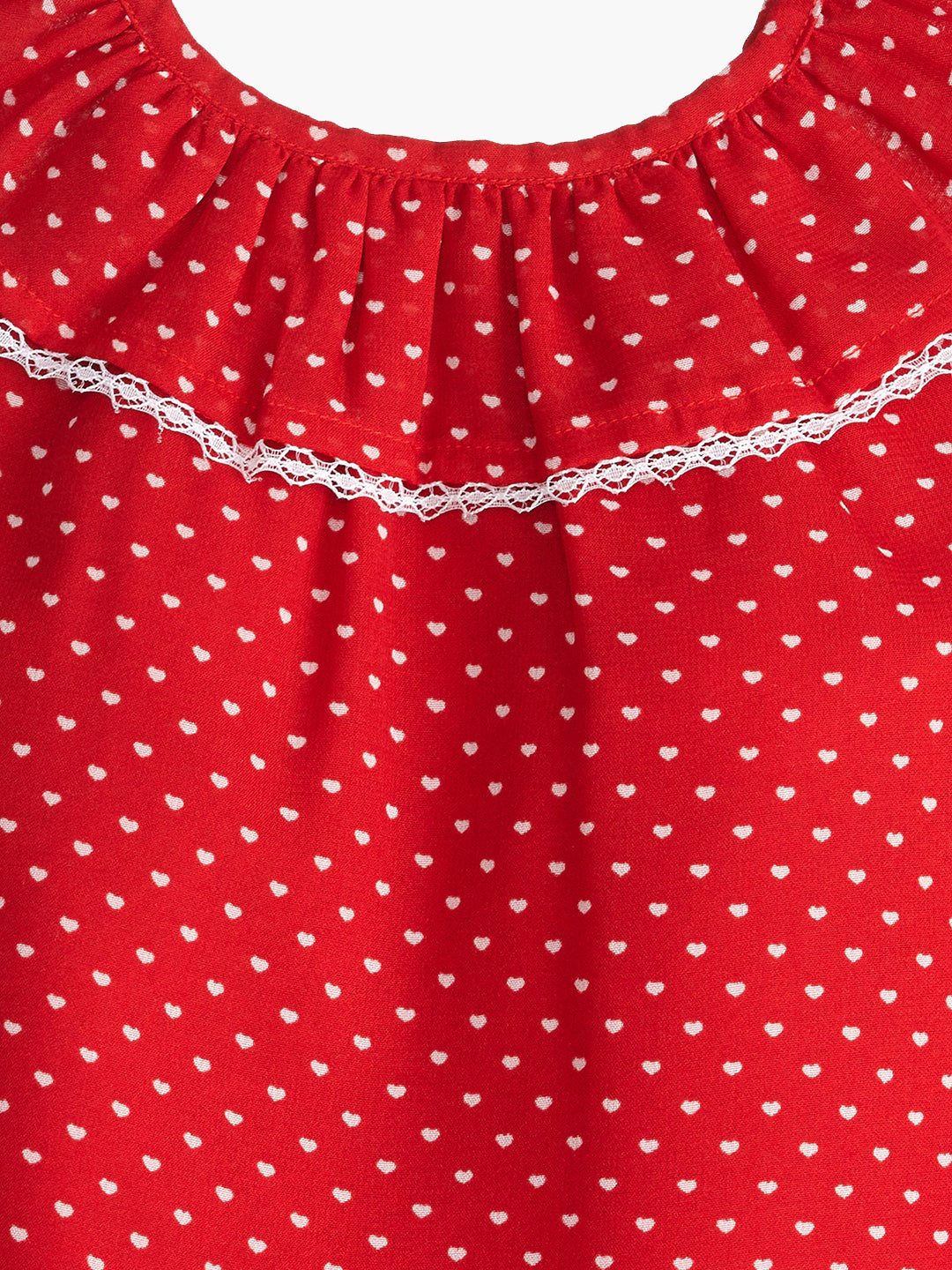 Girls Red Polka Dotted Top