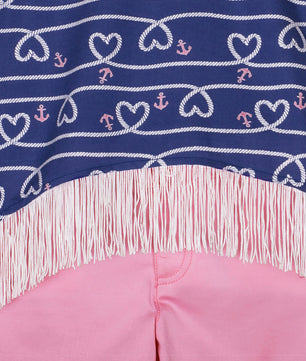 Girls Sailor Print Clothing Set