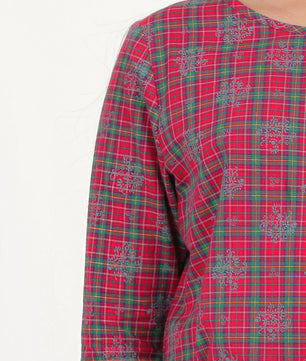 Girls Full Sleeves Top in Check