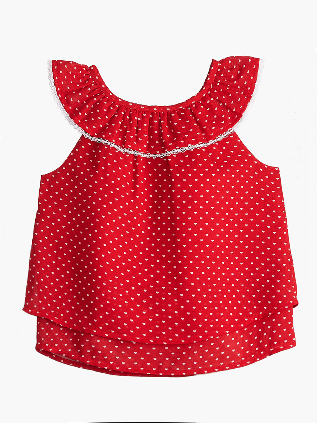 Girls Red Polka Dotted Top