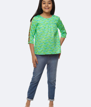 Girls Slit Sleeves Top
