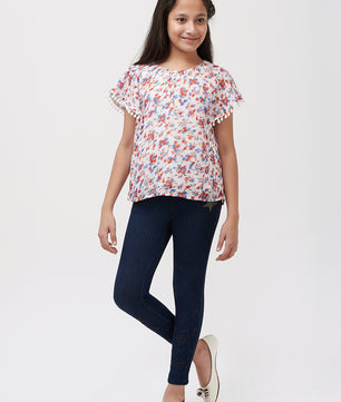 Girls Printed Georgette Top