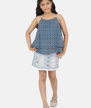 Girls Blue Georgette Top