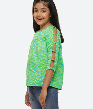 Girls Slit Sleeves Top