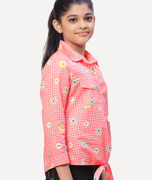 Girls Shirt Style Cotton Top