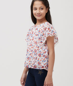 Girls Printed Georgette Top