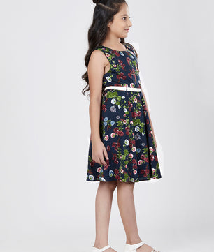 Girls Floral Print Dress